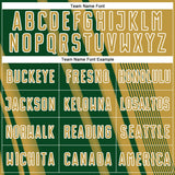 Custom Old Gold Green-White Lines Sports Sublimation Soccer Uniform Jersey