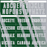 Custom Gray Green-White Lines Sports Sublimation Soccer Uniform Jersey