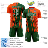 Custom Orange Green-White Lines Sports Sublimation Soccer Uniform Jersey