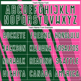 Custom Pink Green-White Lines Sports Sublimation Soccer Uniform Jersey