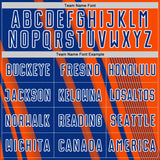 Custom Orange Royal-White Lines Sports Sublimation Soccer Uniform Jersey