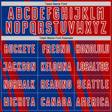 Custom Red Royal-White Lines Sports Sublimation Soccer Uniform Jersey