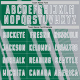 Custom Gray Kelly Green-White Lines Sports Sublimation Soccer Uniform Jersey