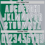Custom Gray Kelly Green-White Lines Sports Sublimation Soccer Uniform Jersey