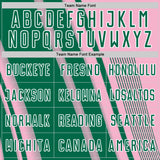 Custom Light Pink Kelly Green-White Lines Sports Sublimation Soccer Uniform Jersey