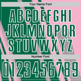 Custom Light Pink Kelly Green-White Lines Sports Sublimation Soccer Uniform Jersey