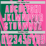 Custom Pink Kelly Green-White Lines Sports Sublimation Soccer Uniform Jersey