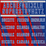 Custom Royal Red-White Lines Sports Sublimation Soccer Uniform Jersey