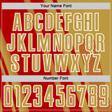 Custom Old Gold Red-White Lines Sports Sublimation Soccer Uniform Jersey