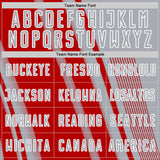 Custom Gray Red-White Lines Sports Sublimation Soccer Uniform Jersey