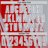 Custom Gray Red-White Lines Sports Sublimation Soccer Uniform Jersey