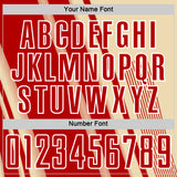 Custom Cream Red-White Lines Sports Sublimation Soccer Uniform Jersey