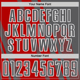 Custom Steel Gray Red-White Lines Sports Sublimation Soccer Uniform Jersey