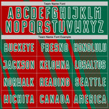 Custom Kelly Green Red-White Lines Sports Sublimation Soccer Uniform Jersey