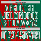 Custom Kelly Green Red-White Lines Sports Sublimation Soccer Uniform Jersey