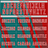 Custom Red Teal-White Lines Sports Sublimation Soccer Uniform Jersey