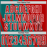 Custom Red Teal-White Lines Sports Sublimation Soccer Uniform Jersey