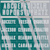 Custom Gray Teal-White Lines Sports Sublimation Soccer Uniform Jersey