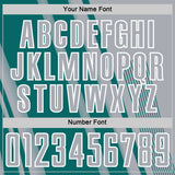 Custom Gray Teal-White Lines Sports Sublimation Soccer Uniform Jersey