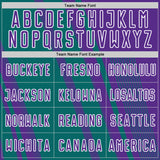 Custom Purple Teal-White Lines Sports Sublimation Soccer Uniform Jersey