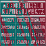 Custom Crimson Teal-White Lines Sports Sublimation Soccer Uniform Jersey