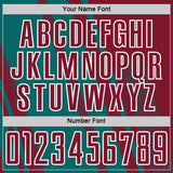 Custom Crimson Teal-White Lines Sports Sublimation Soccer Uniform Jersey