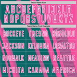 Custom Pink Teal-White Lines Sports Sublimation Soccer Uniform Jersey