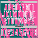 Custom Pink Teal-White Lines Sports Sublimation Soccer Uniform Jersey