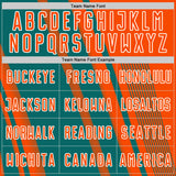 Custom Orange Teal-White Lines Sports Sublimation Soccer Uniform Jersey