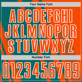 Custom Orange Teal-White Lines Sports Sublimation Soccer Uniform Jersey