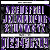 Custom Black Purple-White Lines Sports Sublimation Soccer Uniform Jersey