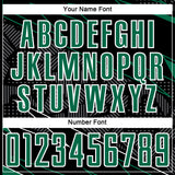 Custom Black Kelly Green-White Lines Sports Sublimation Soccer Uniform Jersey