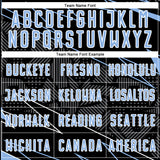 Custom Black Light Blue-White Lines Sports Sublimation Soccer Uniform Jersey