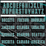 Custom Black Teal-White Lines Sports Sublimation Soccer Uniform Jersey