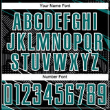 Custom Black Teal-White Lines Sports Sublimation Soccer Uniform Jersey