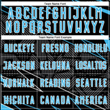 Custom Black Sky Blue-White Lines Sports Sublimation Soccer Uniform Jersey