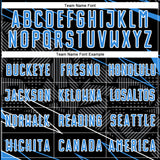 Custom Black Powder Blue-White Lines Sports Sublimation Soccer Uniform Jersey