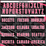 Custom Black Neon Pink-White Lines Sports Sublimation Soccer Uniform Jersey