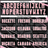 Custom Black Medium Pink-White Lines Sports Sublimation Soccer Uniform Jersey