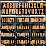 Custom Black Bay Orange-White Lines Sports Sublimation Soccer Uniform Jersey