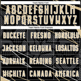 Custom Black Vegas Gold-White Lines Sports Sublimation Soccer Uniform Jersey