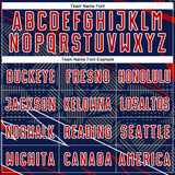 Custom Navy Red-White Lines Sports Sublimation Soccer Uniform Jersey