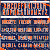 Custom Navy Orange-White Lines Sports Sublimation Soccer Uniform Jersey