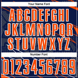 Custom Navy Orange-White Lines Sports Sublimation Soccer Uniform Jersey