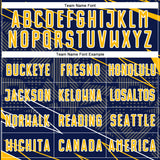 Custom Navy Gold-White Lines Sports Sublimation Soccer Uniform Jersey