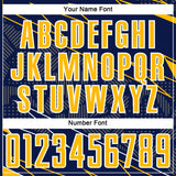 Custom Navy Gold-White Lines Sports Sublimation Soccer Uniform Jersey