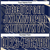 Custom Navy Cream Lines Sports Sublimation Soccer Uniform Jersey