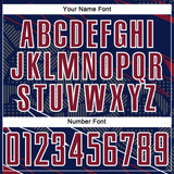 Custom Navy Crimson-White Lines Sports Sublimation Soccer Uniform Jersey