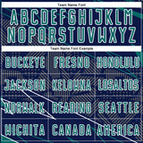 Custom Navy Teal-White Lines Sports Sublimation Soccer Uniform Jersey