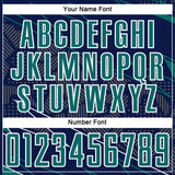 Custom Navy Teal-White Lines Sports Sublimation Soccer Uniform Jersey